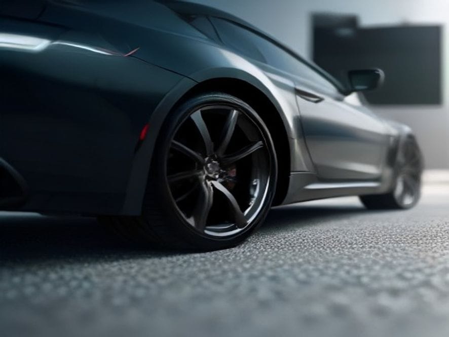 Glossy ceramic-coated car paint finish